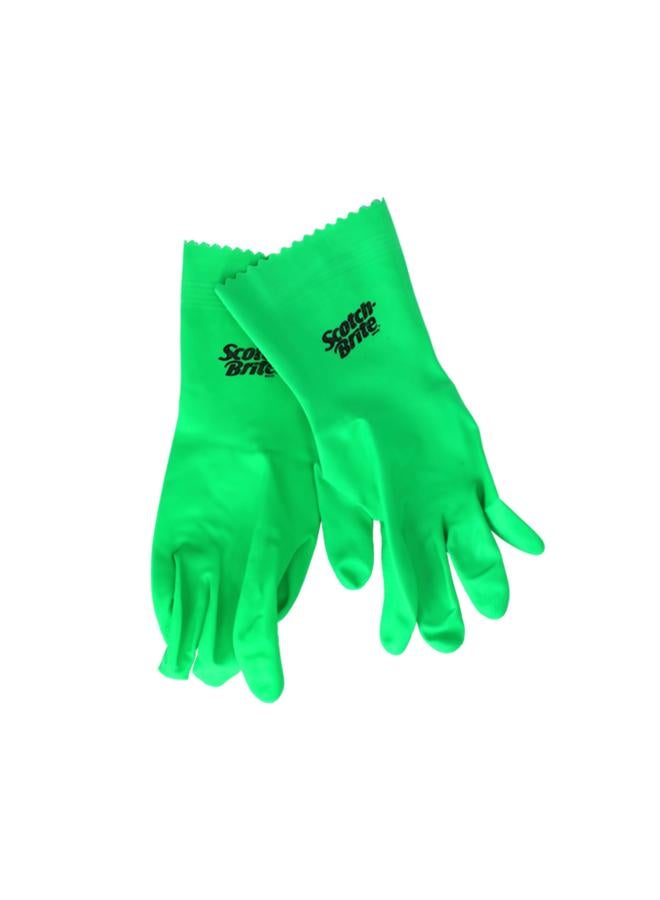 Scotch Brite Lemon Scented Extra Strength Heavy-Duty Latex Gloves Green Large XN001002924 - Image 2