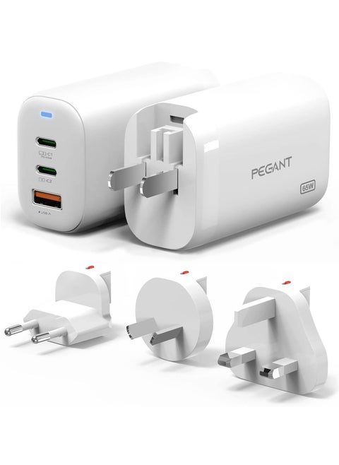 65w Gan Pd Usb C Fast Charger 3 Port Wall Adapter Pd3 Qc3 Power Delivery