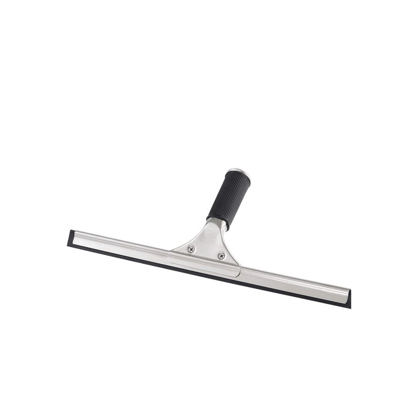 SOLARAE ممسحات الاستحمام، ممسحة نافذة من الفولاذ المقاوم للصدأ لممسحات أرضية السيارة وحمام المرآة، ممسحة زجاجية، منظف نوافذ متعدد الاستخدامات بمقابض 35 سم (14) - Image 1