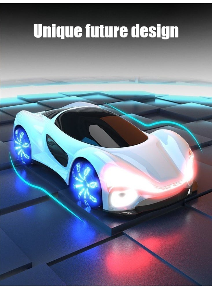 RC Car Toys,Sensing RC Stunt Car 4WD  with Headlights,Double- Dual Control of Remote Control/Remote Control Watch RC Cars For Boys/Girls(Blue) New Energy Remote Control Car  simulation charging pile Electric Streamer Concept Car for Kids' Creative Exploration - Image 3