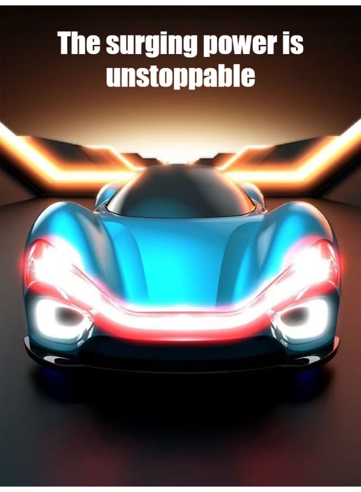 RC Car Toys,Sensing RC Stunt Car 4WD  with Headlights,Double- Dual Control of Remote Control/Remote Control Watch RC Cars For Boys/Girls(Blue) New Energy Remote Control Car  simulation charging pile Electric Streamer Concept Car for Kids' Creative Exploration - Image 4