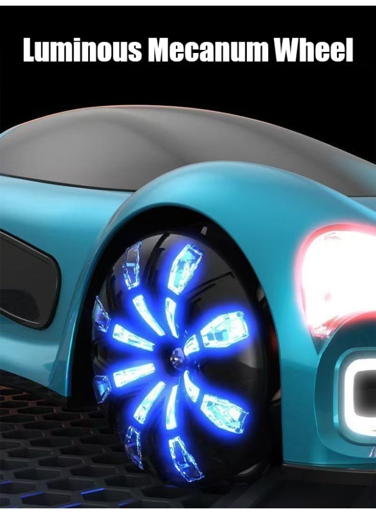 RC Car Toys,Sensing RC Stunt Car 4WD  with Headlights,Double- Dual Control of Remote Control/Remote Control Watch RC Cars For Boys/Girls(Blue) New Energy Remote Control Car  simulation charging pile Electric Streamer Concept Car for Kids' Creative Exploration - Image 5