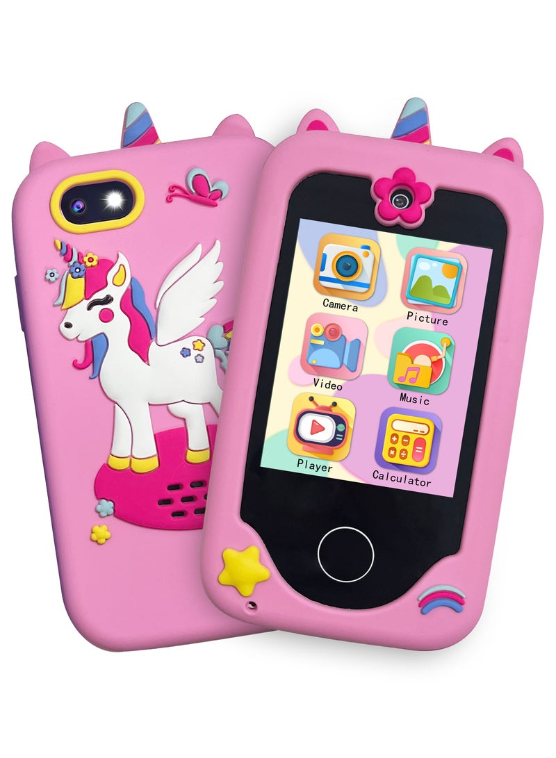 كابتن تيك ألعاب الهاتف الذكي للأطفال للفتيات من سن 3 إلى 8 سنوات، ألعاب سفر للأطفال مع كاميرا مزدوجة، ألعاب تعليمية تعليمية، ألغاز مشغل موسيقى MP3، هدايا عيد ميلاد للأطفال البنات 3 4 5 6 7 8 سنوات - Image 1