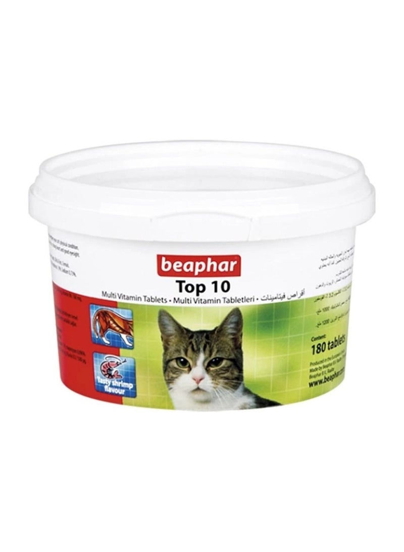 بيفار أفضل 10 أقراص فيتامينات متعددة للقطط 180 قرصًا - Image 1