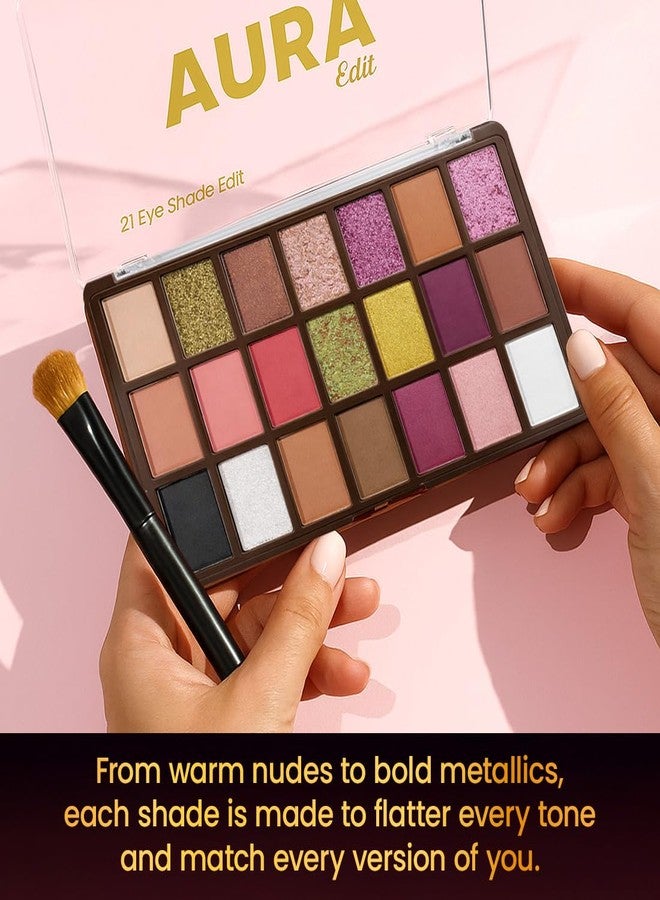 Coloressence Aura Edit 21 Eyeshadow Palette, Multicolor | Matte, Shimmer & Metallic Finishes | Highly Pigmented | For All Skin Tones | Long Lasting (AE-2) - Image 2