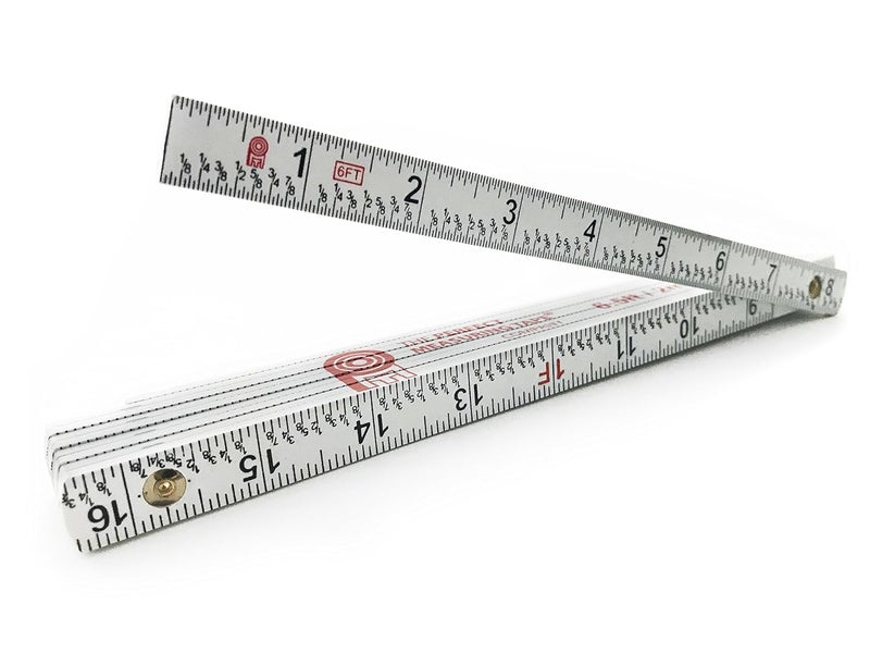 PERFECT MEASURING TAPE Co. FR-72 Carpenter's Folding Rule Lightweight Composite Construction Ruler (Folding Yard Stick) with Easy-Read Inch Fractions - 6.5ft / 2m - Image 1