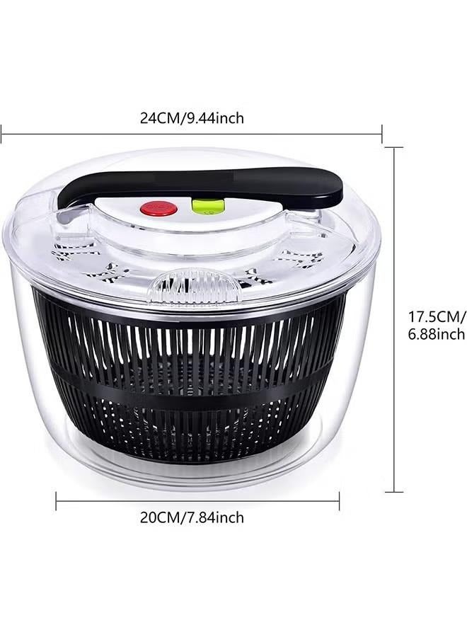 Salad Spinner, Multifunction Manual Salad Spinner, Lettuce Dryer and Vegetable Washer, BPA Free, Draining Lettce and Vegetable with Ease, For Salad Greens, Lettuce, Fruits and Vegetables, 5L - Image 5