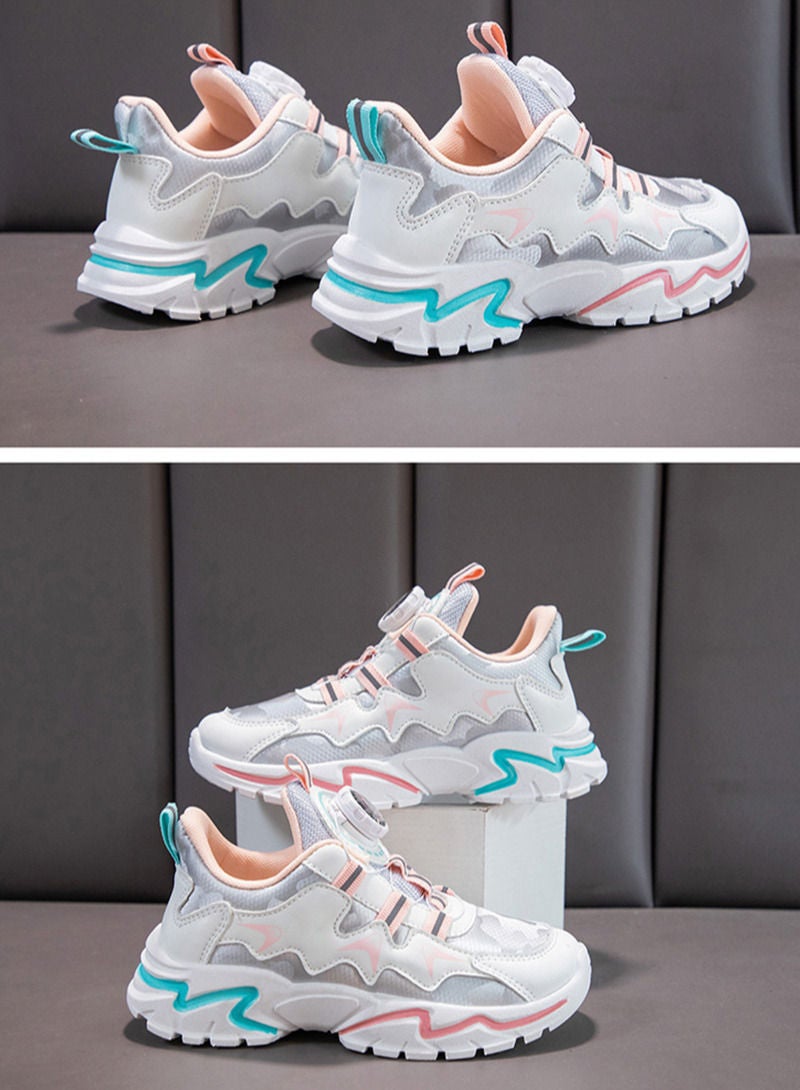 Sharpdo Kids' Fashionable and Breathable Athletic/Casual Shoes with Rotating Button Closure - Image 3