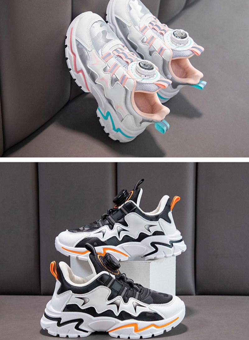 Sharpdo Kids' Fashionable and Breathable Athletic/Casual Shoes with Rotating Button Closure - Image 5