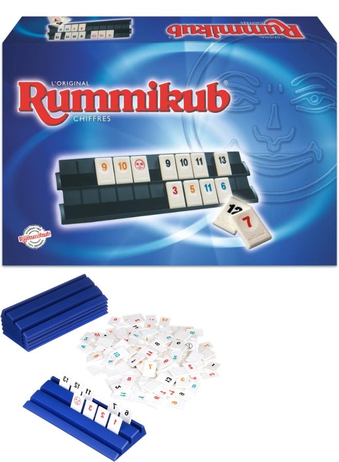 Rummikub The Original Classic Rummy Tile Board Game Strategic Family Night Activity for Kids Teens and Adults Competitive Number Sequencing Puzzle Set Includes 106 Tiles and 4 Racks for 2-4 Players Ages 7 and Up STEM Educational Learning Toy for Pattern Recognition and Logical Planning Best Selling Multiplayer Tabletop Game for Home Entertainment Social Gatherings and Travel Gift Idea Pressman Edition Professional Strategy Tile-Laying Game - Image 1