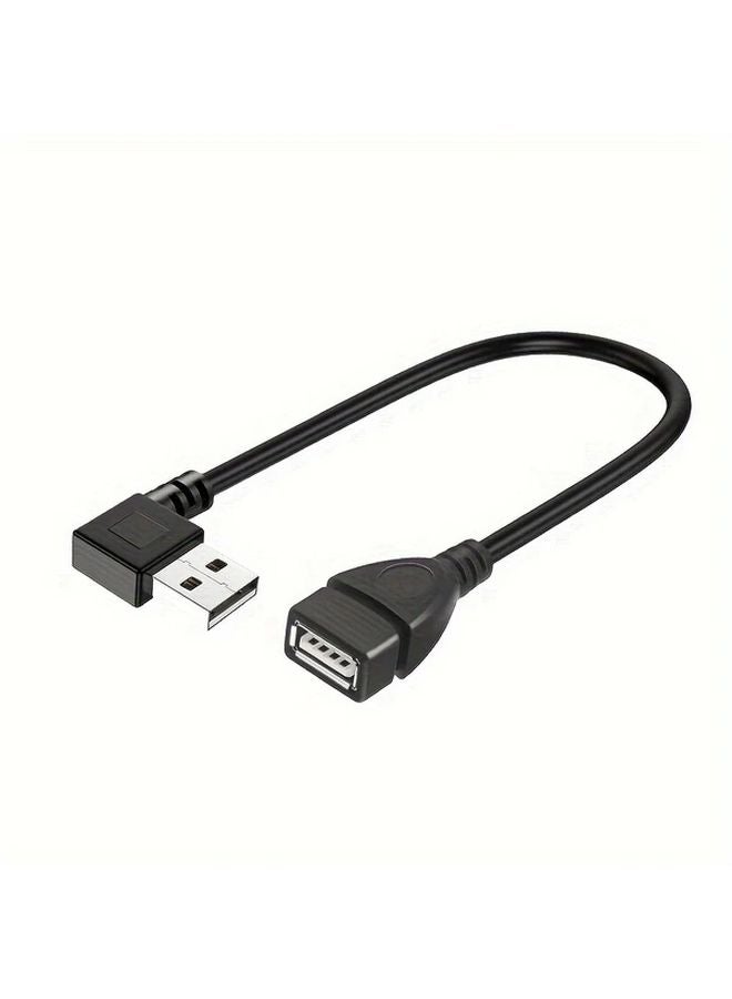 Black USB 20 A Male To Female 90 Degree Left Angle Adapter Cable High Speed Data Transfer - Image 5