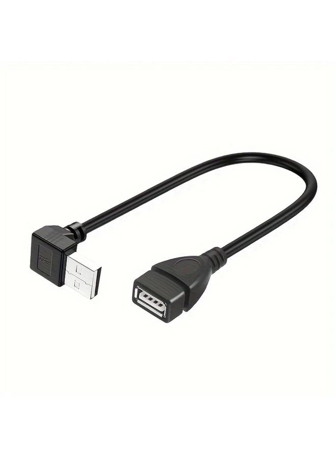 Black USB 20 A Male To Female 90 Degree Left Angle Adapter Cable High Speed Data Transfer - Image 4