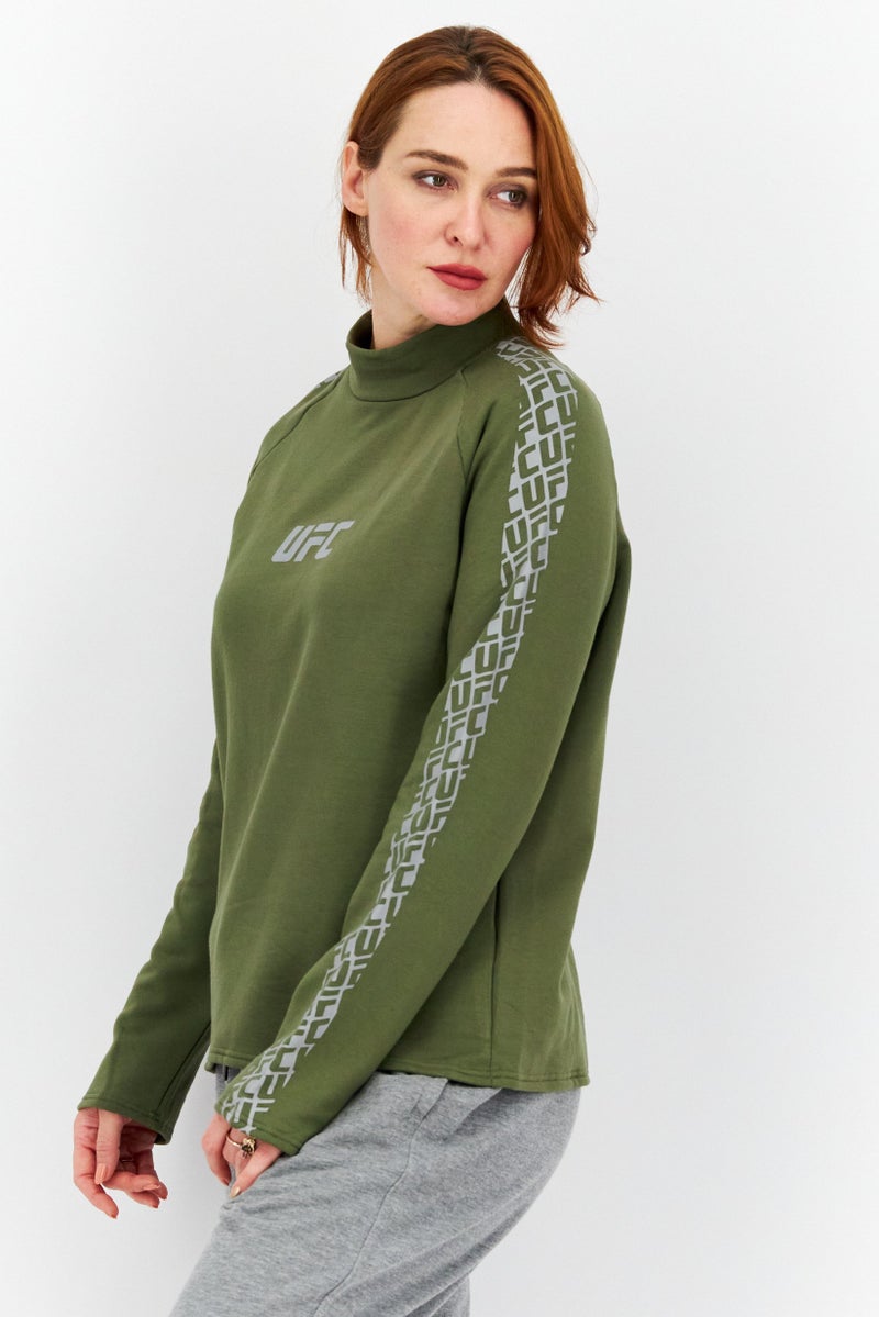 Ufc Women Sportswear Fit Long Sleeves Training Sweatshirt, Olive - Image 4