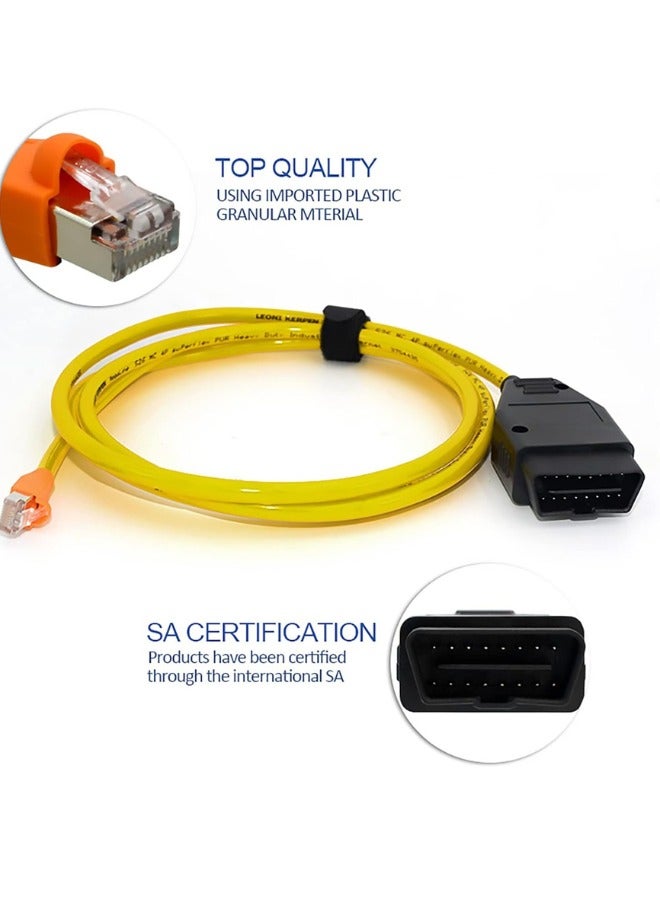 Generic Car Programming Cable Ethernet Enet Obd Obdii Rj45 enet obd2 Interface Compatible F-Series Diagnostic for bmw ista  - Image 3