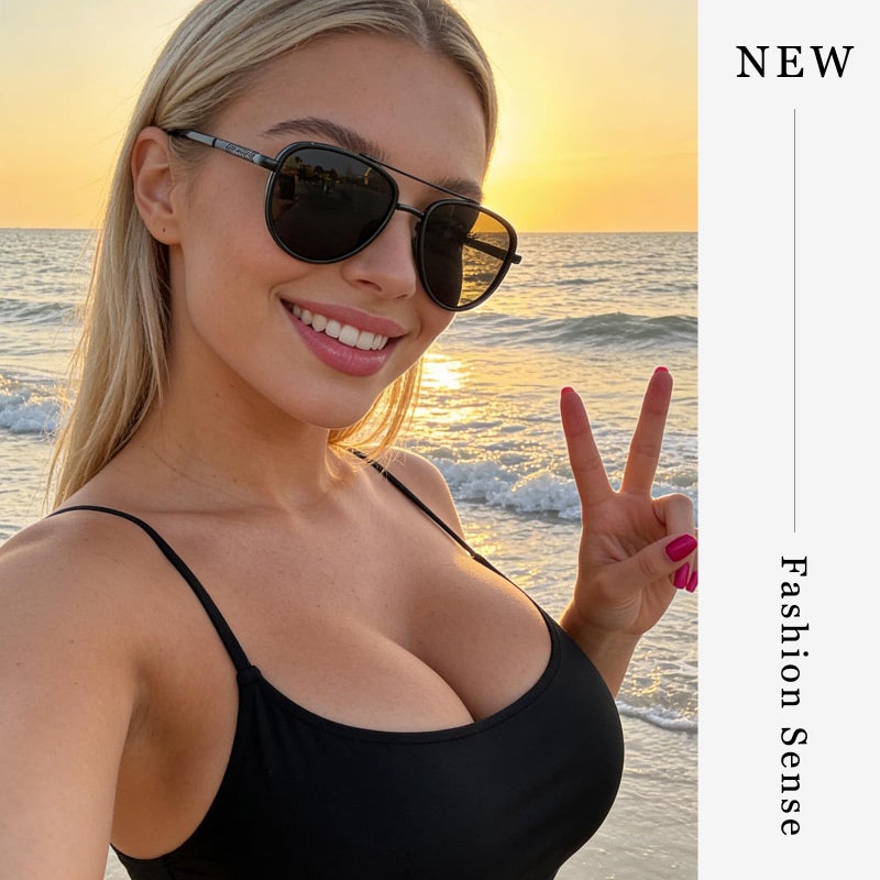 KUGUAOK Polarized Aviator Sunglasses for Women Men UV Protection Running Outdoors Tangle Free Sun Glasses Vintage Shades - Image 2