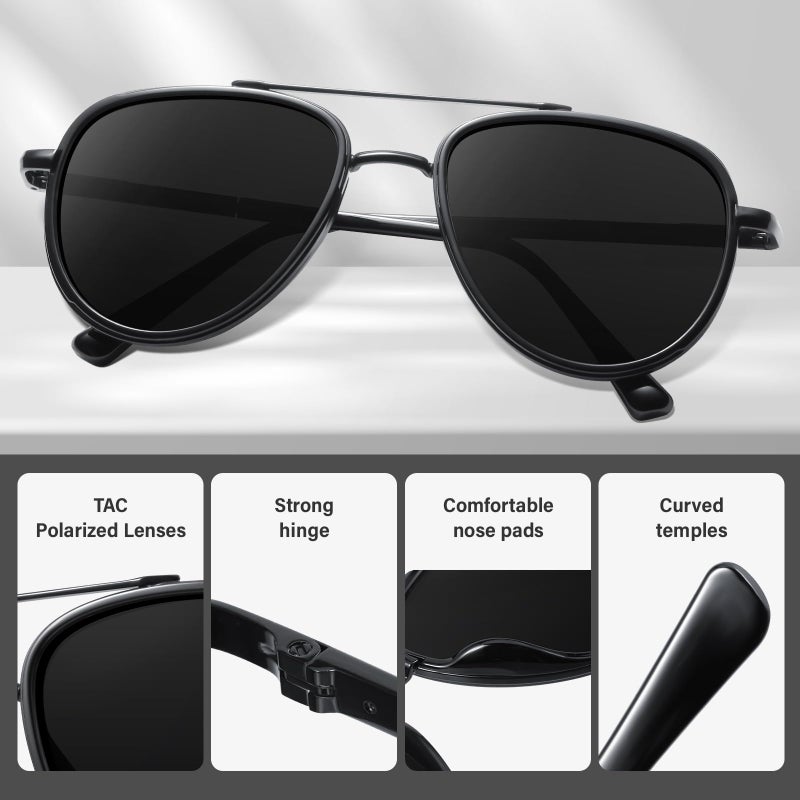 KUGUAOK Polarized Aviator Sunglasses for Women Men UV Protection Running Outdoors Tangle Free Sun Glasses Vintage Shades - Image 5