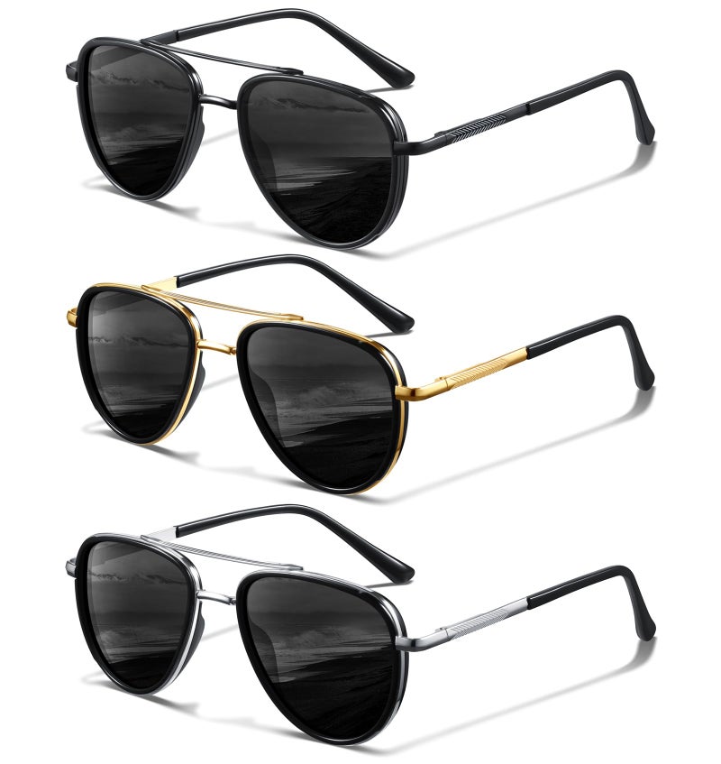 KUGUAOK Polarized Aviator Sunglasses for Women Men UV Protection Running Outdoors Tangle Free Sun Glasses Vintage Shades - Image 1