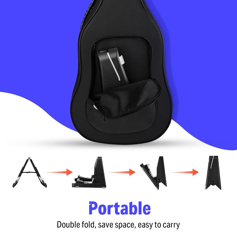 Donner Travel Guitar Stand, Acoustic Electric Guitar Floor Stand, A Frame Foldable Lightweight Guitar Holder Adjustable for Bass, Cello, Mandolin, Banjo, Ukulele - Image 2