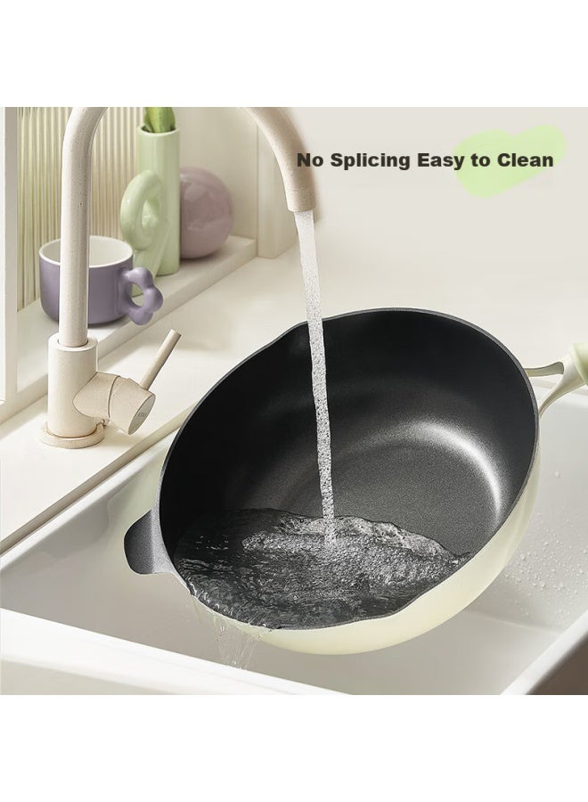Joyoung Titanium Non-stick Stir Fry Pan Light Weight Non-stick Titanium Pan Stir Fry Pan Flat Bottom Induction Gas Universal 30cm - Image 5