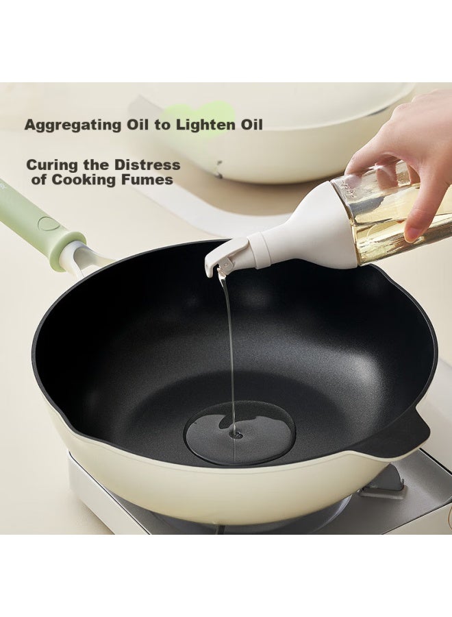 Joyoung Titanium Non-stick Stir Fry Pan Light Weight Non-stick Titanium Pan Stir Fry Pan Flat Bottom Induction Gas Universal 30cm - Image 3