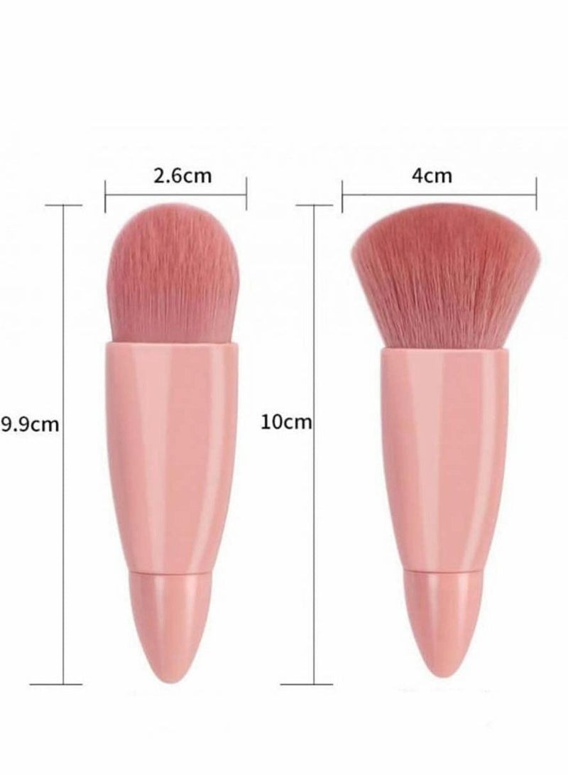 Y&D Makeup Brushes Set, Easy-taken Travel Brush, 5 pcs Mini Complete Function Cosmetic Kit with Mirror for Foundation Blending Face Powder Lip Blush Contour Eyeshadow  - Image 5