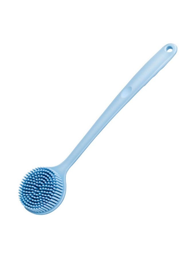 Hari Yoo-Neek- Slicone Bath Body Brush Exfoliator, Back Brush Long Handle For Shower With Soft Bristles, Back Scrubber, (Blue) - Image 1
