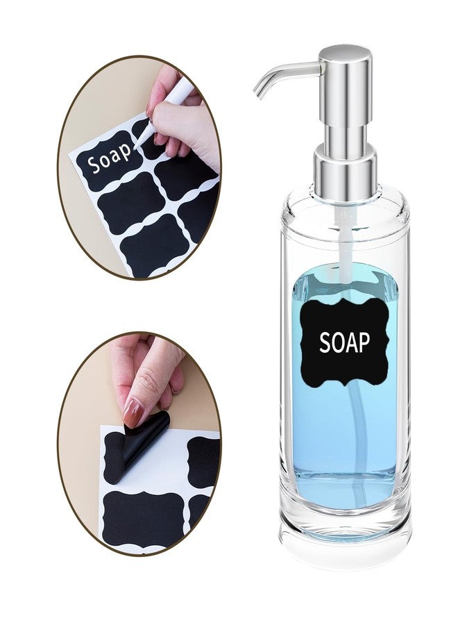 APLOP Soap Dispenser Set of 2, Clear Plastic Hand Soap and Dish Soap Dispenser for Kitchen and Bathroom, 10oz Refillable Containers with Waterproof Labels & Rust Proof ABS Pumps - Image 2