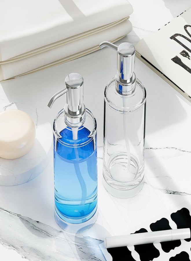 APLOP Soap Dispenser Set of 2, Clear Plastic Hand Soap and Dish Soap Dispenser for Kitchen and Bathroom, 10oz Refillable Containers with Waterproof Labels & Rust Proof ABS Pumps - Image 5
