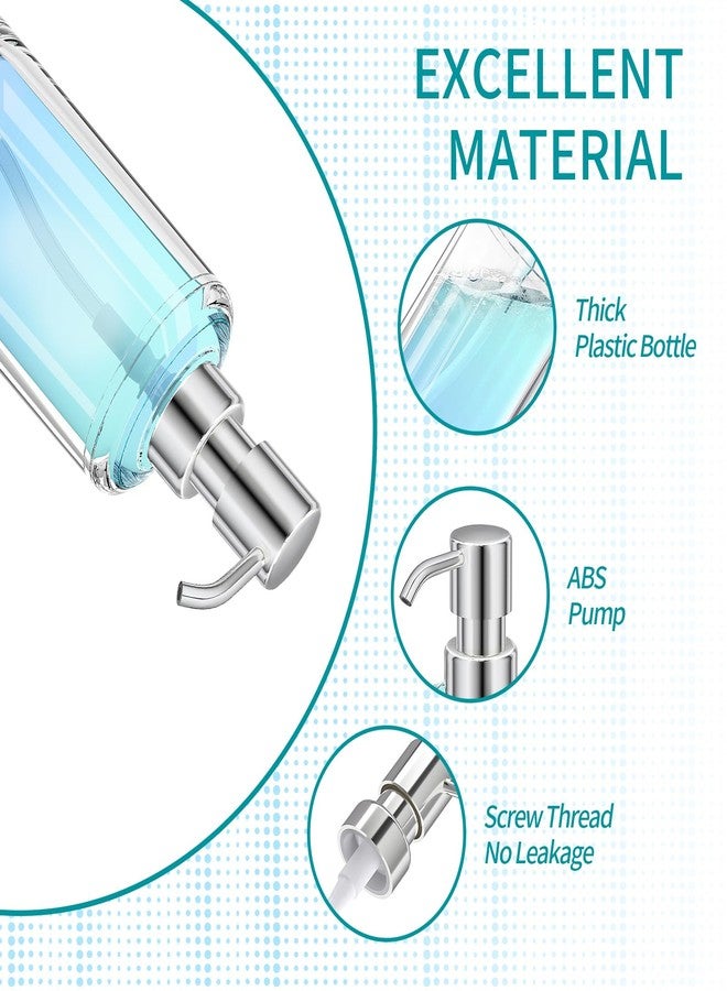 APLOP Soap Dispenser Set of 2, Clear Plastic Hand Soap and Dish Soap Dispenser for Kitchen and Bathroom, 10oz Refillable Containers with Waterproof Labels & Rust Proof ABS Pumps - Image 4