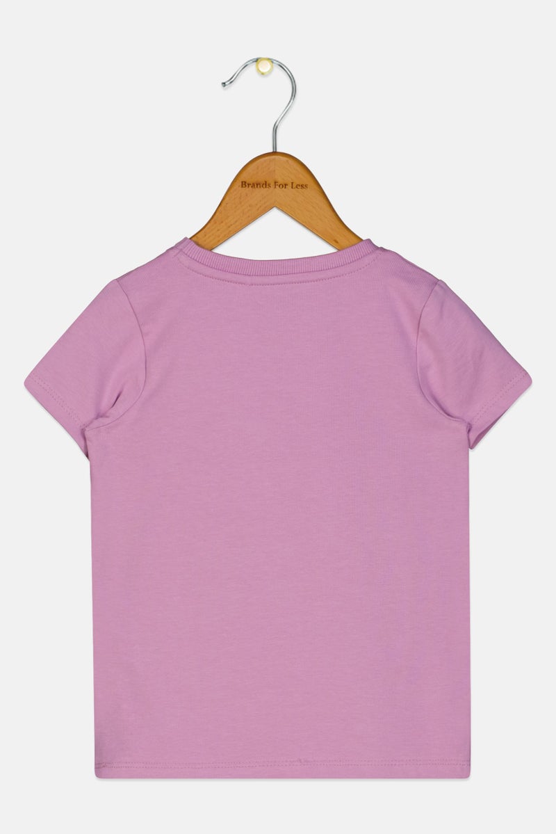 NAME IT Toddlers Girl Graphic Print Short Sleeve Top, Lavender - Image 2