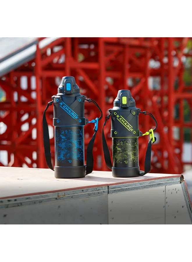 زوجيروشي زجاجة زوچيروشي ستانلس ستيل معزولة بالفاكيوم،  لتر، أزرق أسود