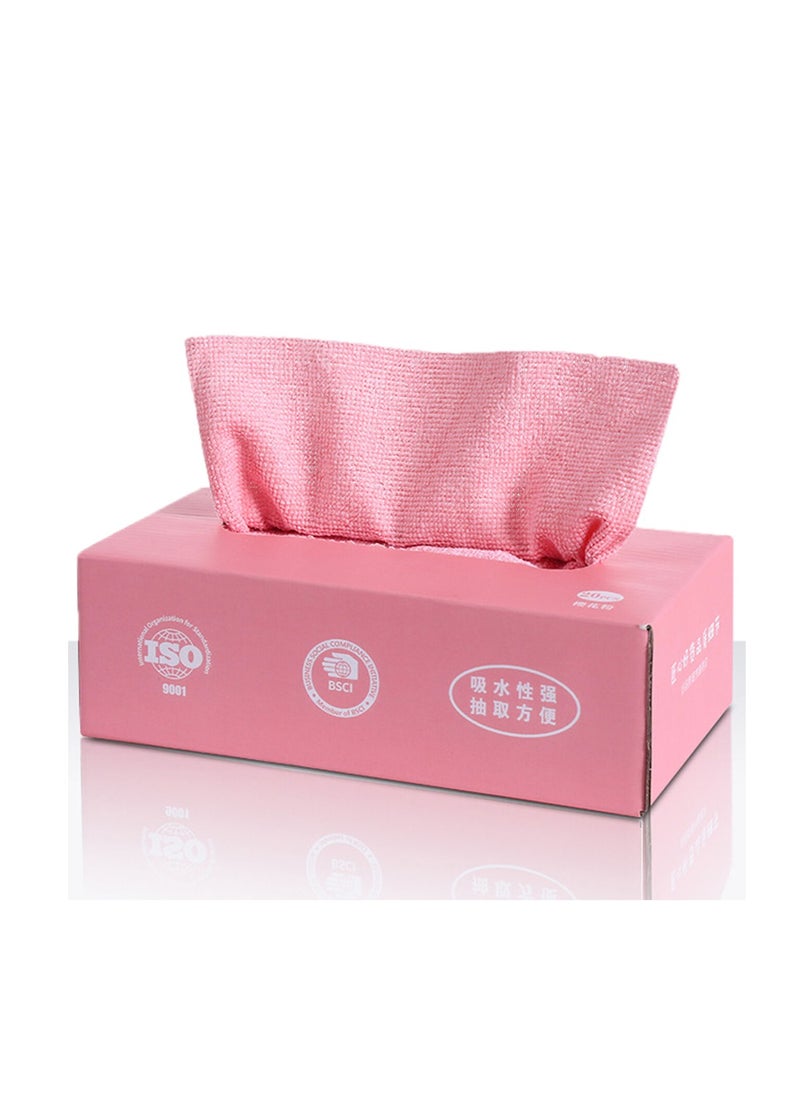 Generic Tissue Box, Household Removable Rag Absorbent Microfiber Pink  - Image 1