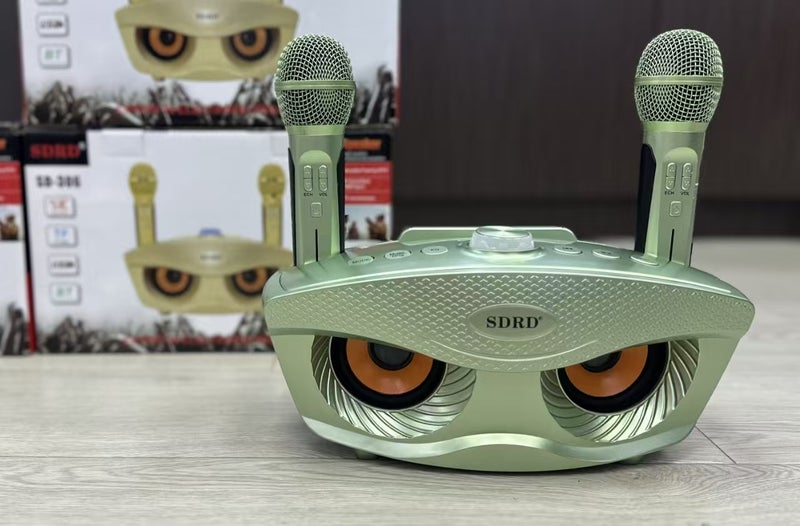 Sd306 Family Ktv Audio Karaoke Mobile Phone Tv Song Training Machine Integrated Dual Microphone Owl Speaker - Image 1