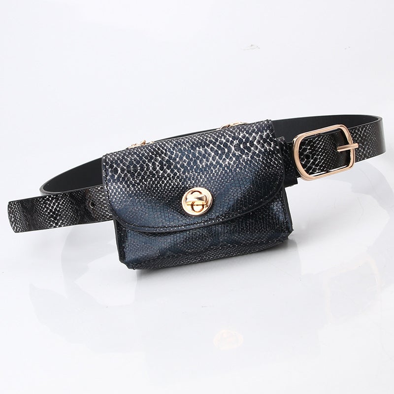 Women'S Belt Waist Bag Personality Trendy All-Match Chain Waist Bag Detachable Dress Jacket Decorative Snake Pattern Belt - Image 1
