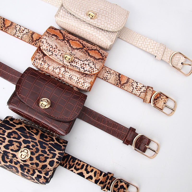 Women'S Belt Waist Bag Personality Trendy All-Match Chain Waist Bag Detachable Dress Jacket Decorative Snake Pattern Belt - Image 5