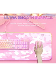 onikuma Onikuma MP005 Gaming Keyboard with Mouse Pad with RGB light Pink  - Image 2
