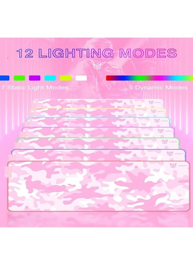 onikuma - Onikuma MP005 Gaming Keyboard with Mouse Pad with RGB light Pink - Image 1