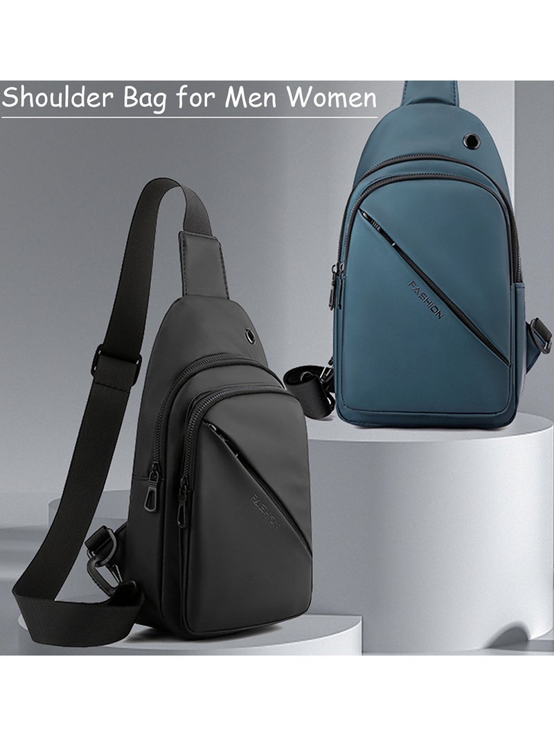 Qiccijoo Sling Bag Crossbody Backpack Shoulder Bag for Men Women Sling Backpack for Hiking Walking Biking Travel Cycling Multipurpose Chest Bag Daypack Purse(Blue) - Image 3