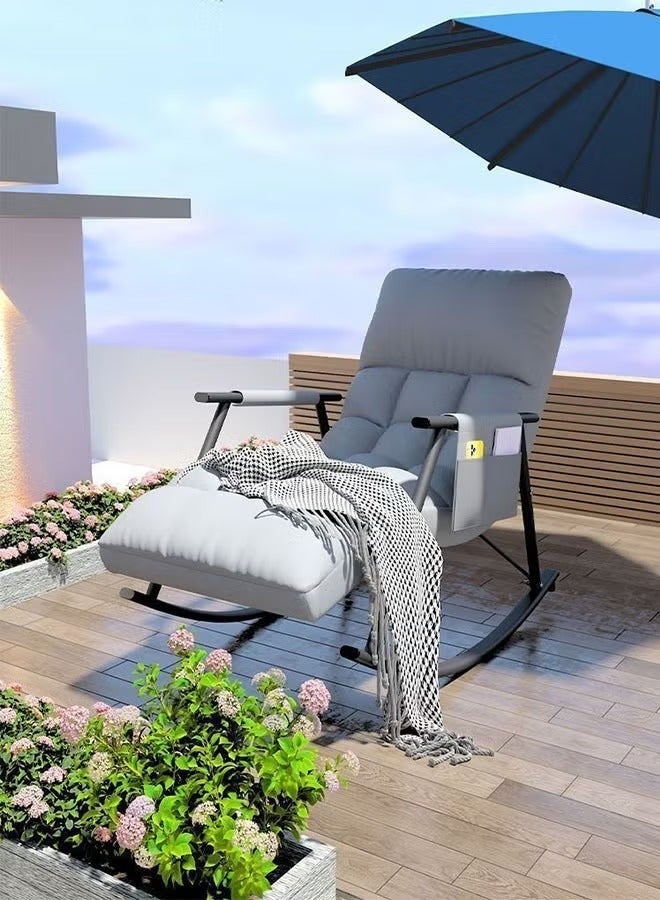 والالا كرسي هزاز لحضانة الأطفال، كرسي استرخاء حديث قابل للتعديل، يمكن الاستلقاء عليه أو النوم عليه، كرسي هزاز فردي، مناسب للشقق وغرف المعيشة وغرف النوم والشرفة. - Image 4