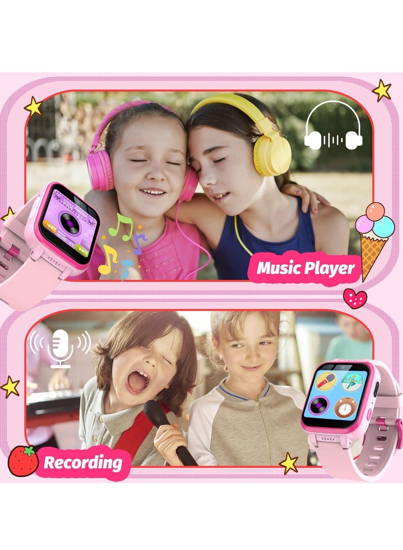 إيفرين ساعة ذكية للأطفال للبنات، هدايا للفتيات من سن 6 إلى 10 سنوات، ساعة ذكية بشاشة تعمل باللمس مزودة بكاميرا مزدوجة للأطفال مع مشغل موسيقى، ألعاب تعليمية للأطفال الصغار، هدية عيد ميلاد للفتيات من سن 6+ سنوات - Image 5