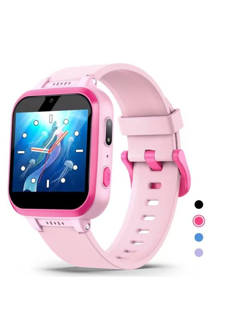 إيفرين ساعة ذكية للأطفال للبنات، هدايا للفتيات من سن 6 إلى 10 سنوات، ساعة ذكية بشاشة تعمل باللمس مزودة بكاميرا مزدوجة للأطفال مع مشغل موسيقى، ألعاب تعليمية للأطفال الصغار، هدية عيد ميلاد للفتيات من سن 6+ سنوات - Image 1