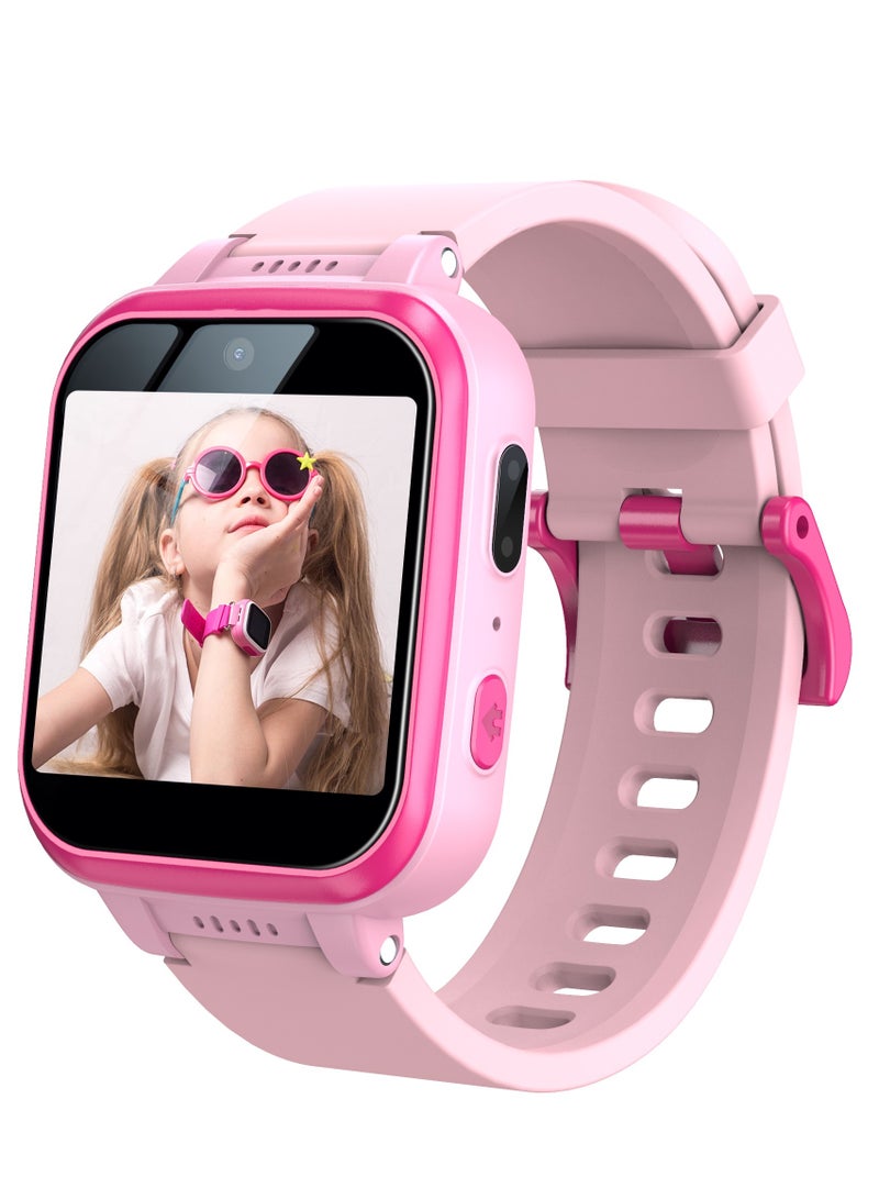 إيفرين ساعة ذكية للأطفال للبنات، هدايا للفتيات من سن 6 إلى 10 سنوات، ساعة ذكية بشاشة تعمل باللمس مزودة بكاميرا مزدوجة للأطفال مع مشغل موسيقى، ألعاب تعليمية للأطفال الصغار، هدية عيد ميلاد للفتيات من سن 6+ سنوات - Image 2