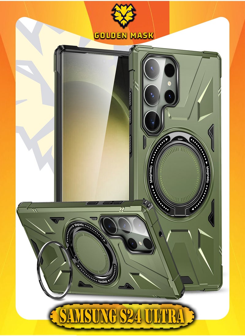 GOLDEN MASK For Samsung Galaxy S24 Ultra Case Mag-Safe Magnetic Shockproof Phone Case with Ring Holder (Dark Green) - pzsku/ZF4A1E309C6DC8BAE960BZ/45/_/1725875892/93e9ba07-912f-4190-b12a-6c184ff80bd8