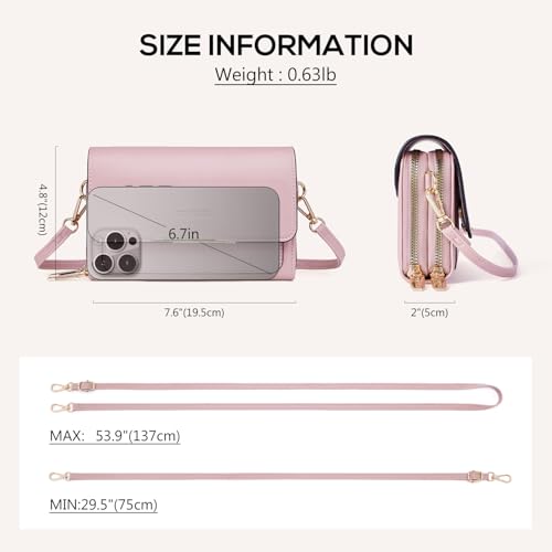 Roulens Small Crossbody Bag for Women,Cell Phone Purse Women's Shoulder Handbags Wallet Purse with Credit Card Slots - Image 5