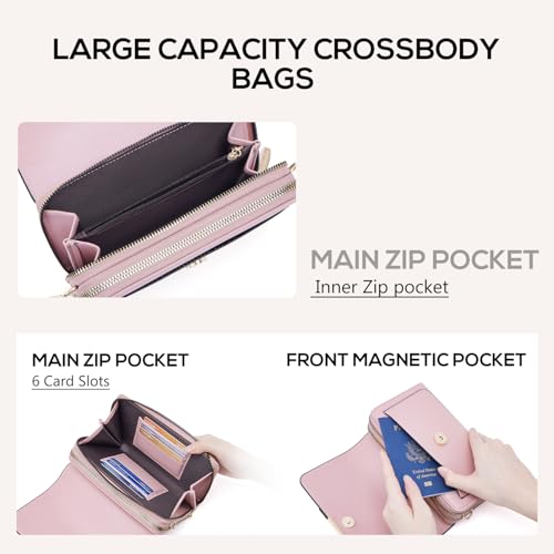 Roulens Small Crossbody Bag for Women,Cell Phone Purse Women's Shoulder Handbags Wallet Purse with Credit Card Slots - Image 3