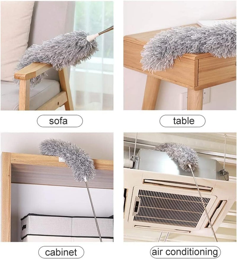 SNEHIDA SNEHIDA 100 Inch Microfiber Mop Wall Cleaning Mop Dusters for Cleaning Mop Fan Cleaning Mop with Long Rod Folding Mop Microfiber Feather Duster Duster for High Ceilings Furniture Corner  - Image 2