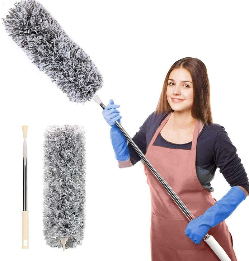SNEHIDA SNEHIDA 100 Inch Microfiber Mop Wall Cleaning Mop Dusters for Cleaning Mop Fan Cleaning Mop with Long Rod Folding Mop Microfiber Feather Duster Duster for High Ceilings Furniture Corner  - Image 1
