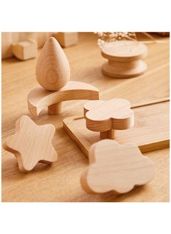 YelaJoy Wooden Cabinet Knobs Decorative Wood Dresser Knobs with Screws Dresser Pulls Wood Marine Woodland Knobs Furniture Knobs Nursery Drawer Handles for Decor (Sky, 6 Sets)  - Image 3