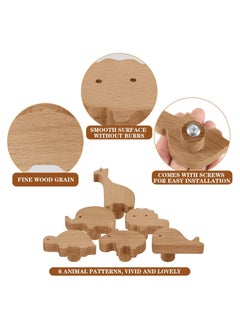YelaJoy Wooden Cabinet Knobs Decorative Wood Dresser Knobs with Screws Dresser Pulls Wood Marine Woodland Knobs Furniture Knobs Nursery Drawer Handles for Decor (Sky, 6 Sets)  - Image 4
