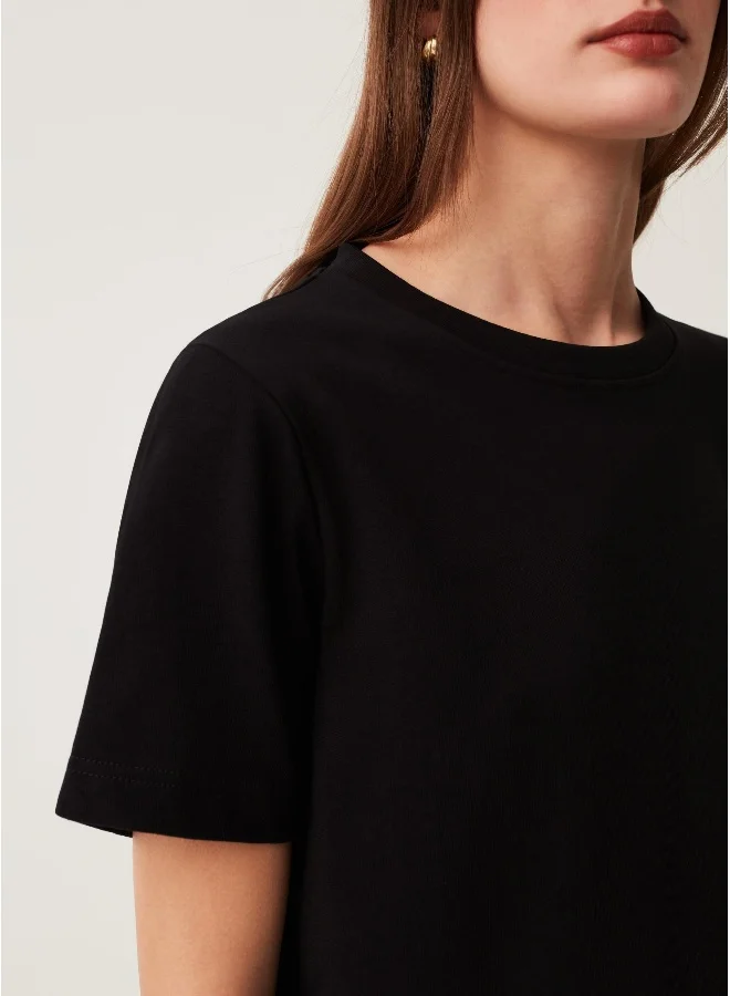 Ovs Ovs Cotton T-Shirt With Crew Neck
